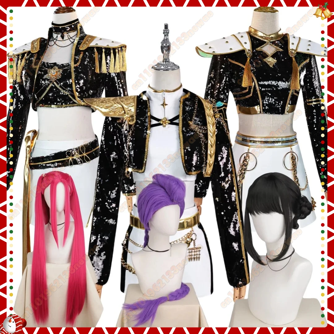 

MINISO 2025 Anime K-Pop Mira Zoey Rumi Demon Hunters Cosplay Costume Wig Women's Role Playing Costumes Halloween party