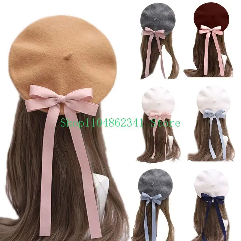 

5ASD лента для взрослых Bowknot Berets Hat Outdoor Shopping French Hat Fashion Berets Hat Hate