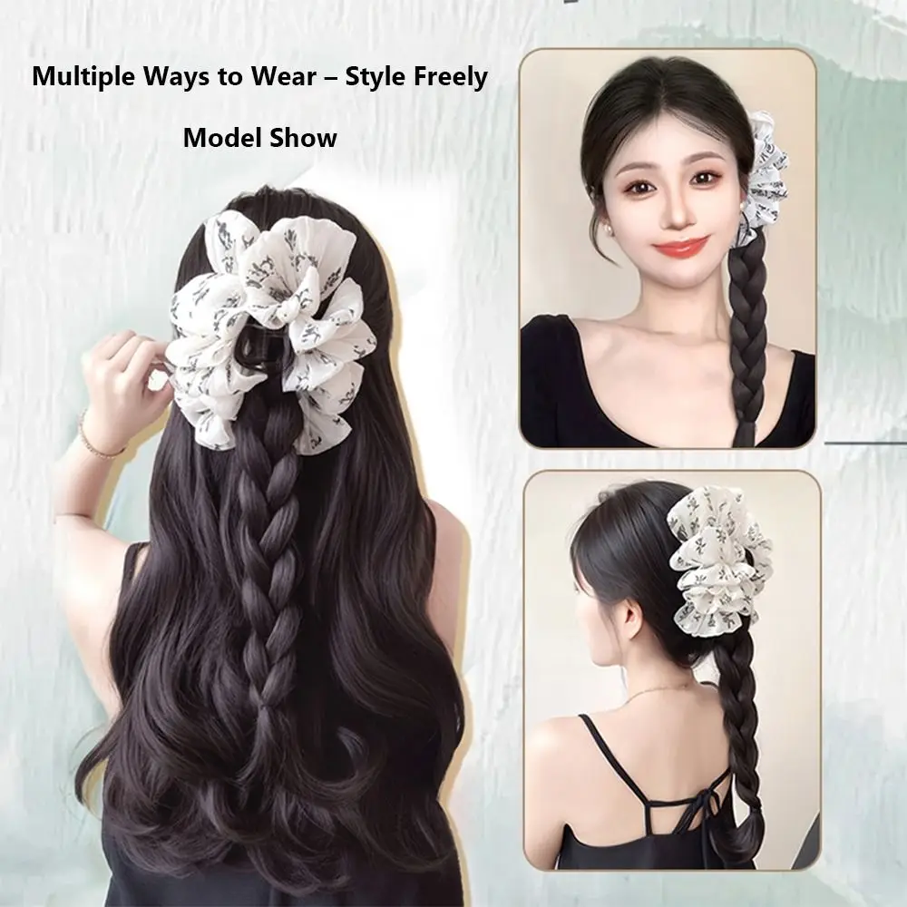 مع مخلب كليب ذيل حصان جديلة شعر مستعار الحبر نمط جديد مخلب شعر صيني قطعة واحدة التقليدية Hanfu و شيونغسام إكسسوارات الشعر