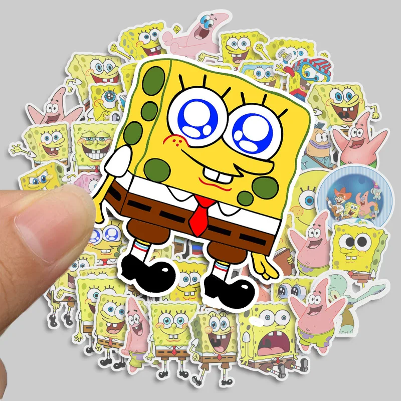 90PCS Animation Cartoon SpongeBob Doodle Suitcase Skateboard Notebook Decoration Waterproof Sticker Gift Children\'s Toy