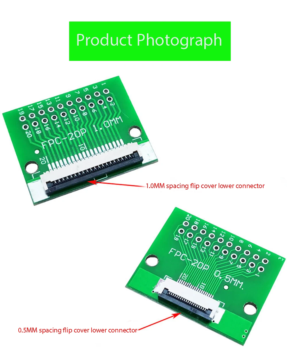 1PC FPC/FFC Adapter Board With A Spacing Of 0.5/1.0 And Straight Insertion Of 2.54 Double-Side Welded Flip Cover Lower Connector