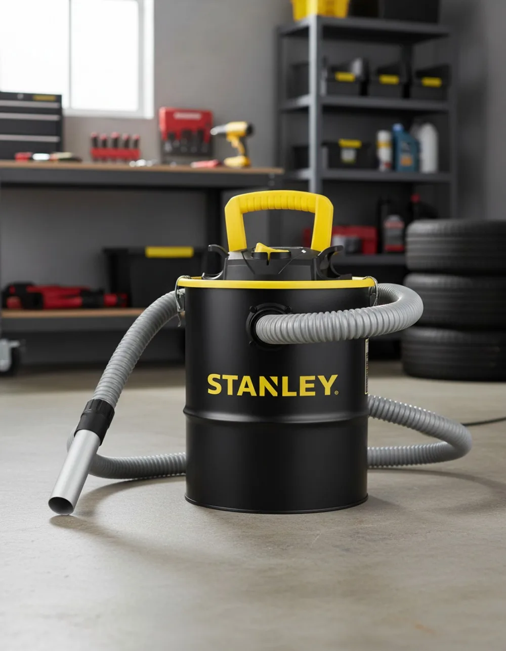 Penyedot Debu Abu Portabel 4 Galon, Motor 4HP untuk Kompor Pelet, Pemanggang BBQ, Perapian & Lubang Api