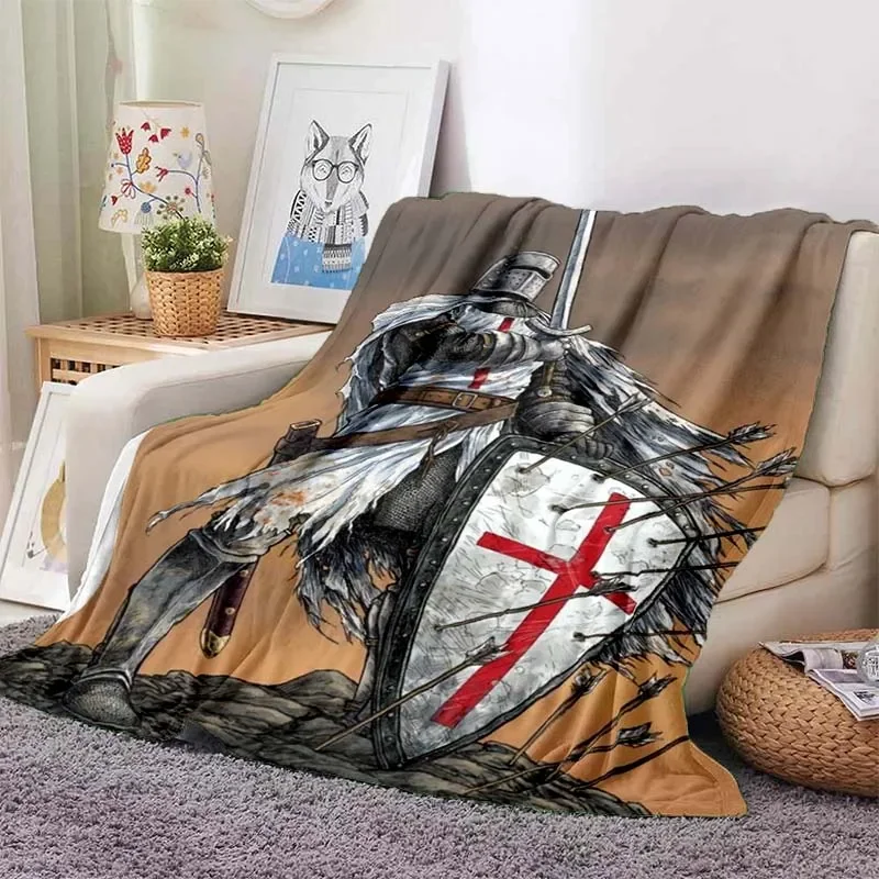 Cavalier Knight Templar Crusaders Games Soft Plush Blanket,Flannel Blanket Throw Blanket for Living Room Bedroom Bed Sofa Picnic