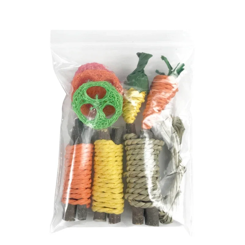 Hamster Tooth Cleaning Toy Guinea Chinchillas Small Animal Chew Toys Bundle For Bunny Molar Grinding Toys Rabbit Accessories