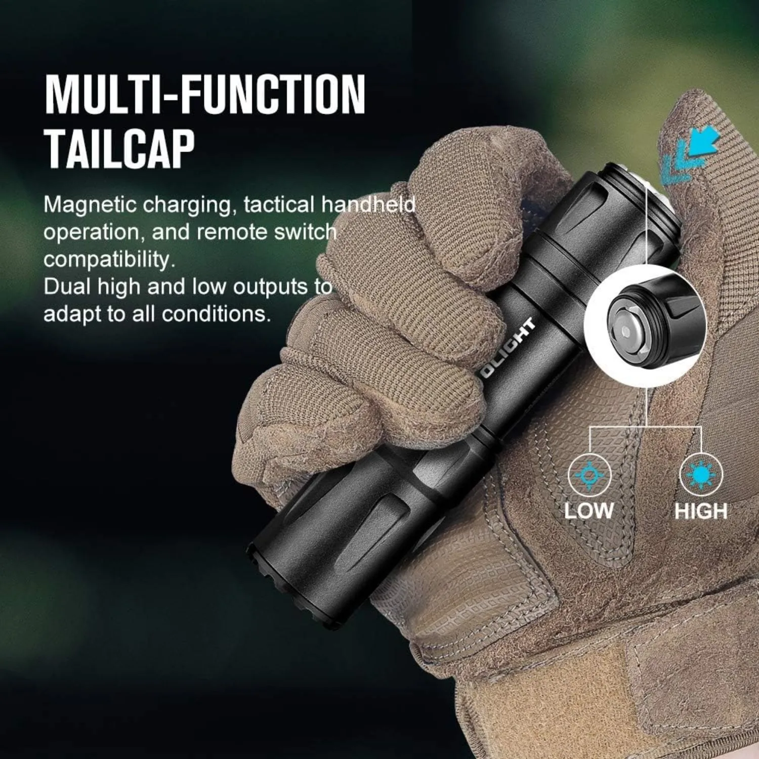 OLIGHT Odin Mini 1250 Lm 240m Ultra Compact Rechargeable Mlok-Mount Weaponlight, Removable Slide Rail Mount and Remote Switch