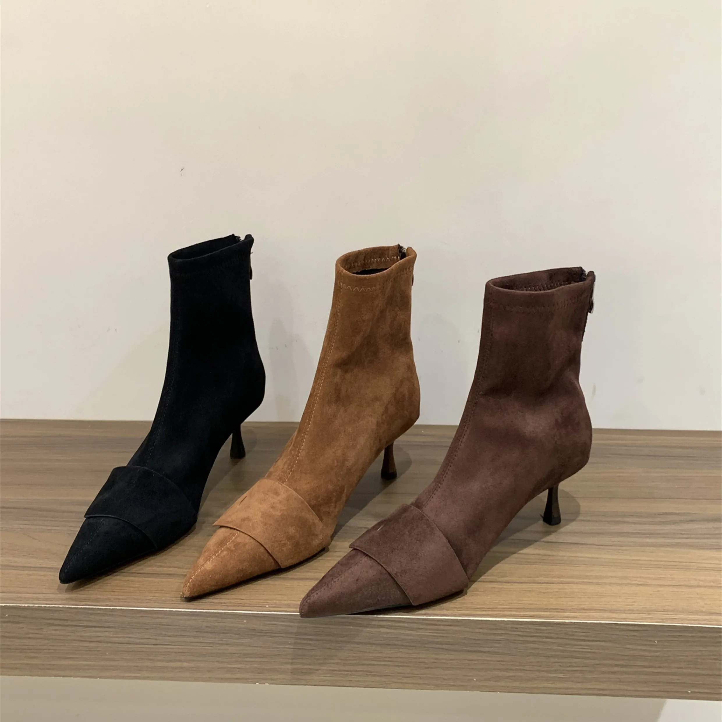 

Bailamos, новые зимние брендовые женские ботильоны, модные женские элегантные ботинки «Челси» с острым носком, модельные туфли-лодочки на тонком высоком каблуке