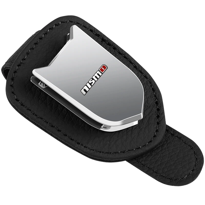 For Nissan Nismo GTR Almera Tiida Wheel Center Caps Auto Sun Visor Glasses Box Emblem Sunglasses Clip Card Ticket Holder Stand
