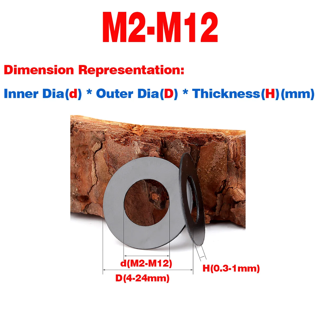 Black Graphite Nylon Plastic Washer/Round Ultra-Thin Insulating Plastic Flat Gasket M3M4M5M6M8M10M12