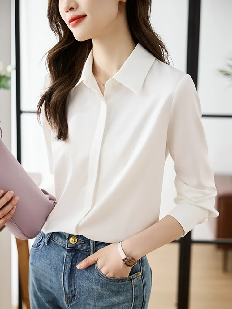 

Ele Collar Long Sve irt Women's Spring Faion Loose Slimming irt Trendy Small Top Casual Sle Button Detail