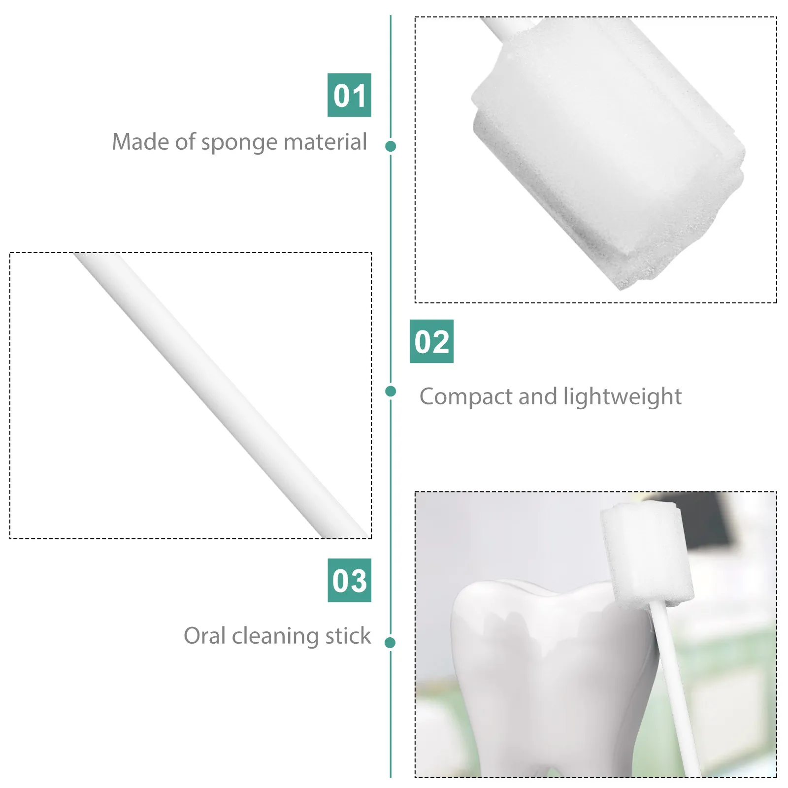 30Pcs Baby Oral Sponge Cleaner Gentle Tongue Toothbrush Infant Cleaner Soft Sponge Brush for Newborns Travel Home Oral