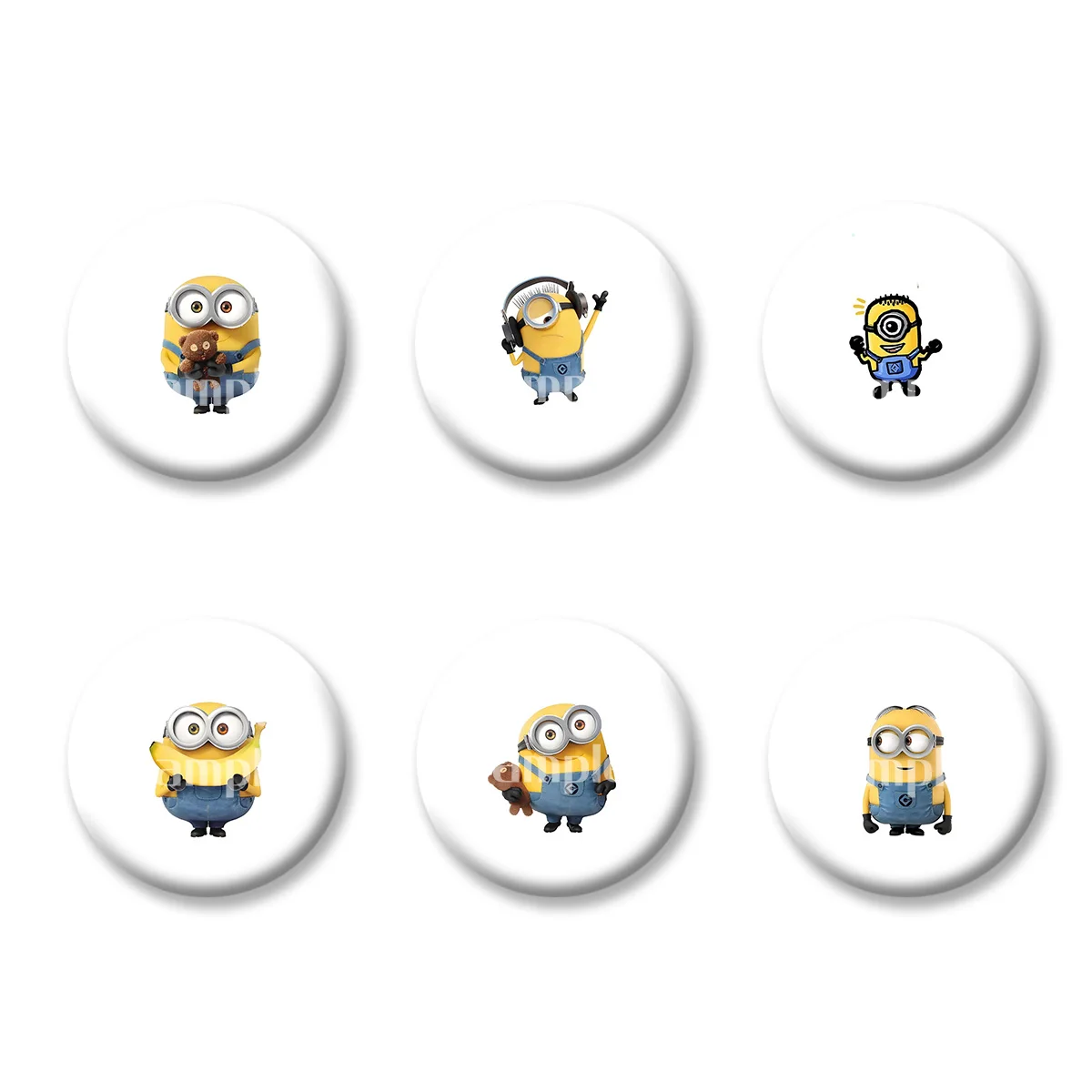 

Despicable Me Minions Medal Flash Badge Keychains Makeup Mirror Fridge Magnet ACG Goods Anime Cartoon Peripherals Birthday Gift