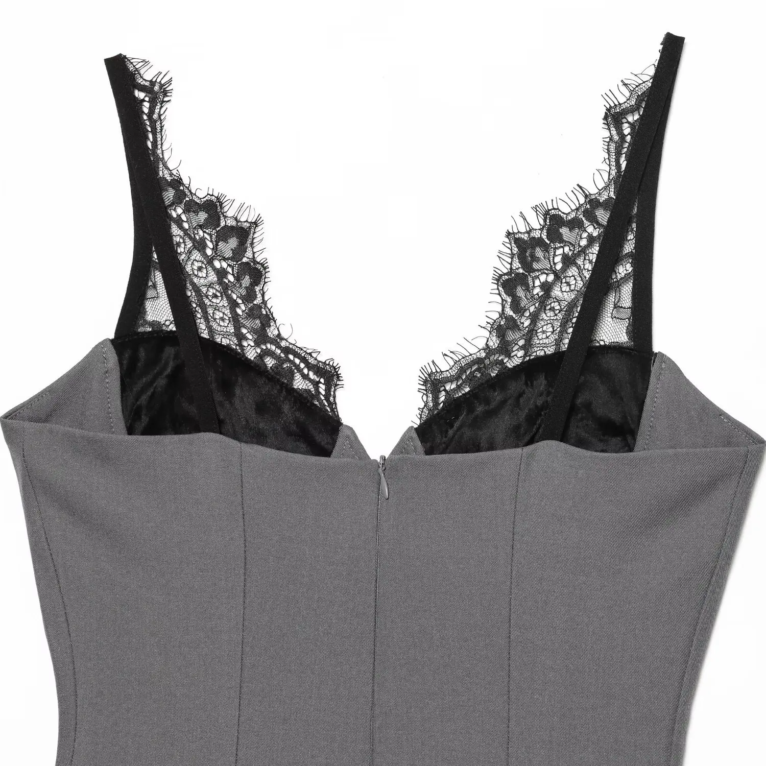 Sexy V profond Ne dentelle épissure moulante Dr ort jupe Ele européenne Sle Polyester fibre a-ligne jupe dames tenue décontracté