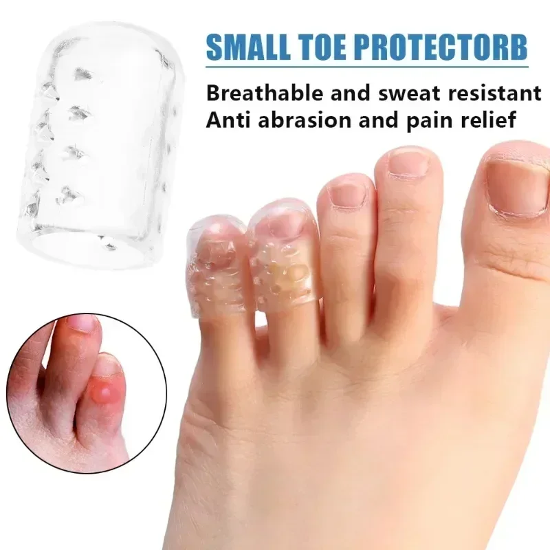 Cubiertas transparentes de silicona para dedos de los pies, protectores de Gel pequeños para el cuidado de los pies, elasticidad, evita ampollas, 10-50 piezas