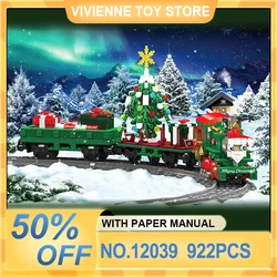 Mould King 12039 MOC Technical Racing Christmas Train Building Blocks RC Winter Holiday Assembly DIY Toy Christmas Gift For Kids