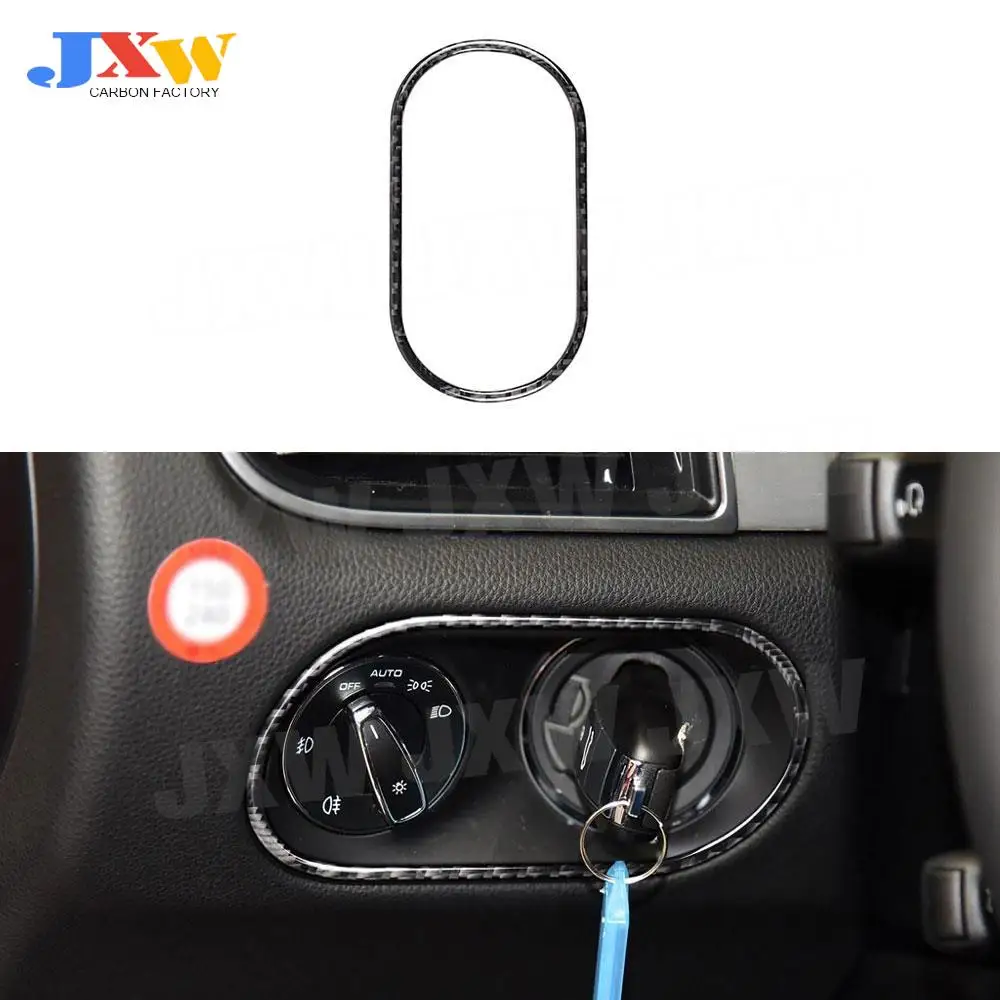 

Carbon Fiber Interior Headlight Switch Button Trim Frame Cover Stickers for Porsche Macan 2015-2018 Car Accessories