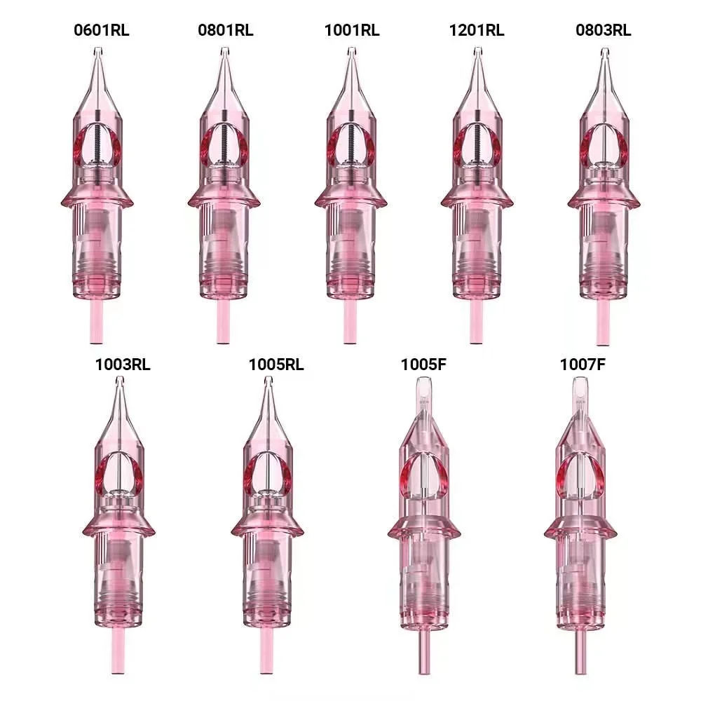 0.30MM 1001RL Tattoo Cartridge for Tattoos Pen Gun Machines QUELLE Disposable  Pink Sterilized Safe Single Needles