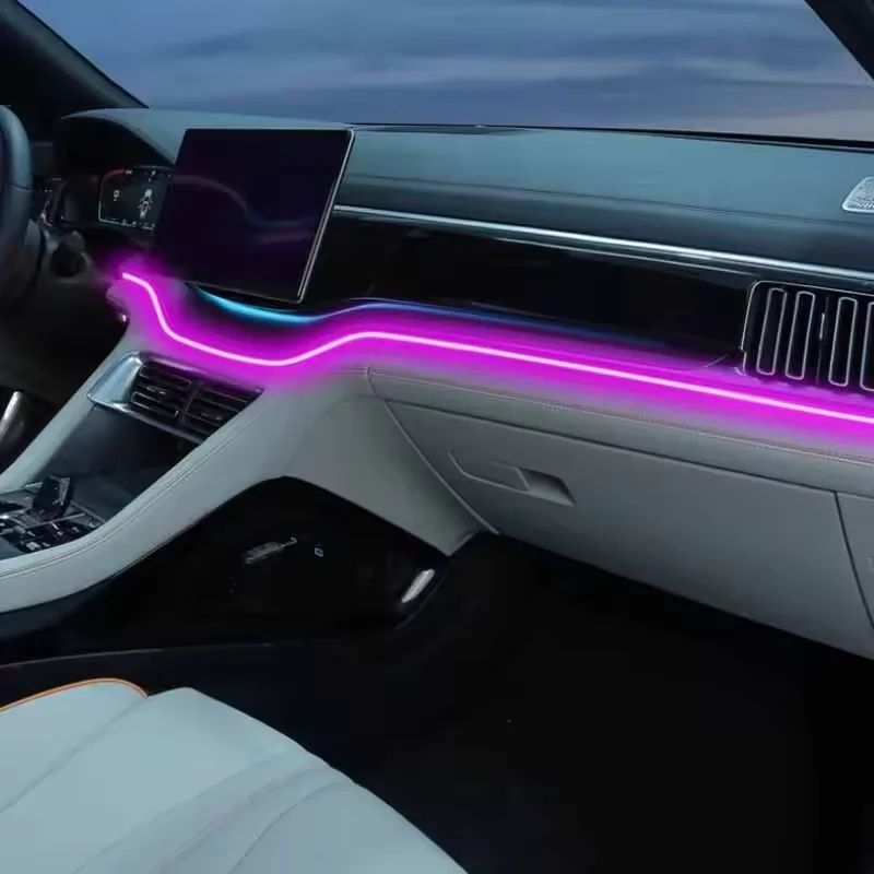 

Новый неоновый автомобильный светодиодный внутренний светильник RGB, оптоволоконный комплект с беспроводным приложением для BYD Seal U Song Plus Dm-i Ev 2023-2024