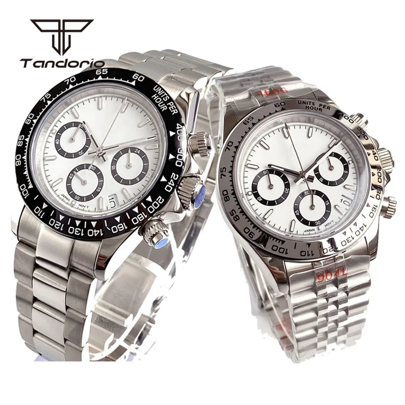 

Multi-Functional 39mm Steel VK63 Quartz Watch for Men Sapphire Glass Business Wristwatch Auto Date Sports Chronograph Stopwatch