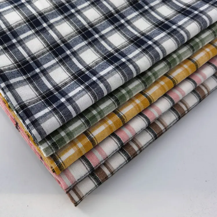 

Yarn-dyed Plaid Shirt Fabric for Children's Clothing, Polyester and Cotton, Twill Lining Plaid Cloth, DIY Handmade Quilting