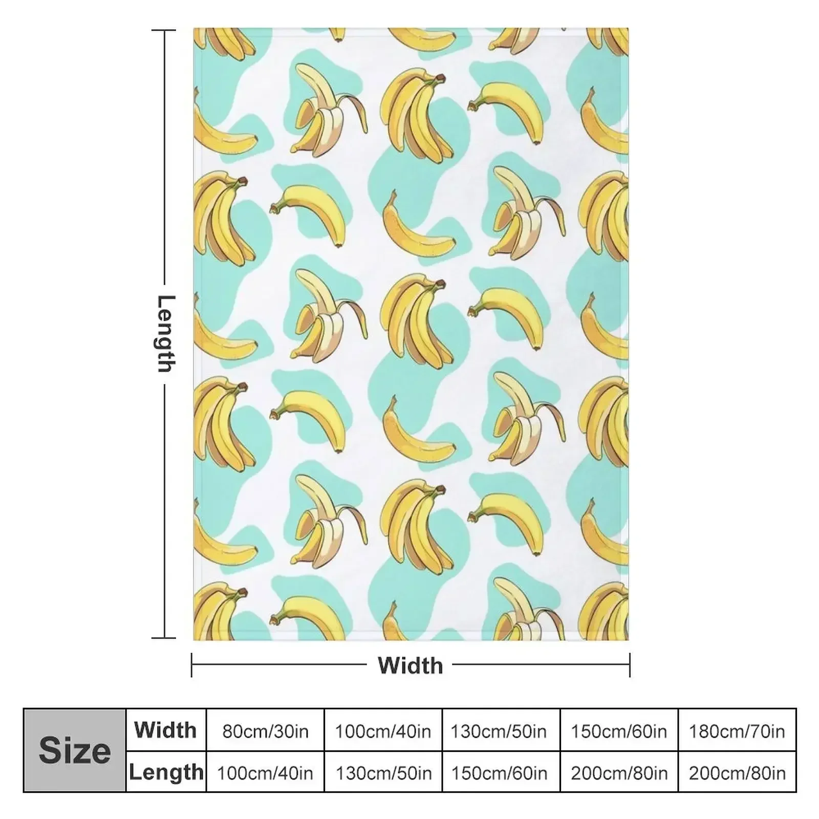 Banana Pattern Throw Blanket couch cozy soft plush fuzzy picnic outdoor blanket