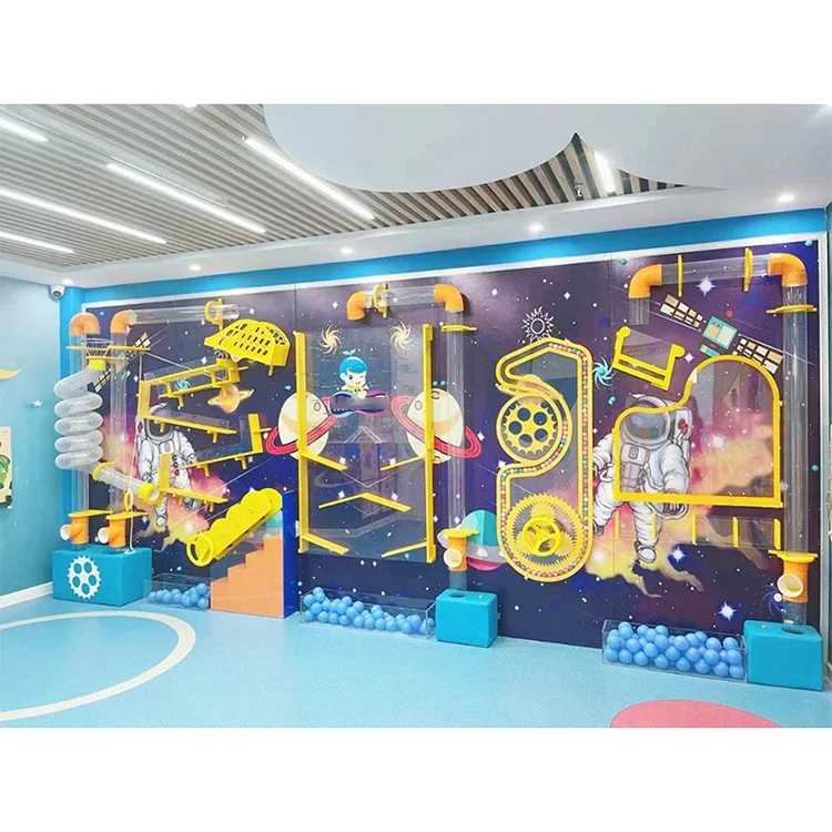 Indoor Playground Vacuum Tube  Ball Wall Games Interactive Ball Wall for Kids and Adults Play