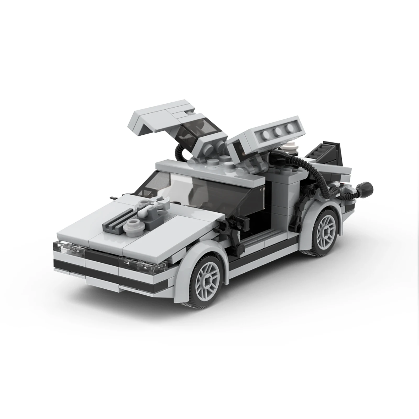 MOC Minifig Scale Delorean from BACK TO THE FUTURE Building Blocks Kit 214 Pieces Car Model Brick Toys Birthday Christmas Gifts