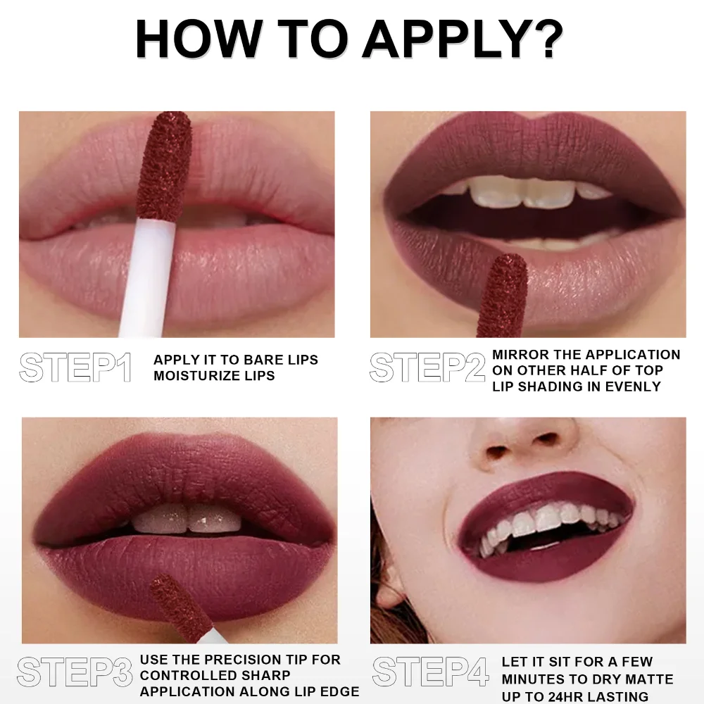 12 Colors Matte Lip Gloss Sexy Red Pink Nude Liquid Lipstick Long Lasting Lip Tint Waterproof Lip Ink Make Up Cosmetics