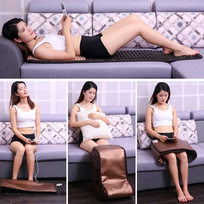 220V Massage Chair Jade Mattress Health Care Electric Tourmaline Mat Heating Cushion Massager