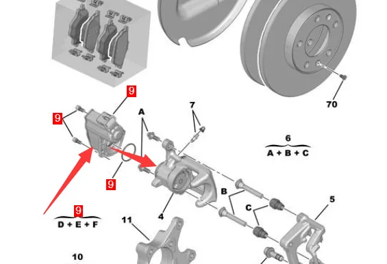 Rear Wheel Brake Emergency Caliper Motor Actuator 1617535580 for Peugeot 308 T9 4008 P84 5008 II Citroen C4 2013-2021