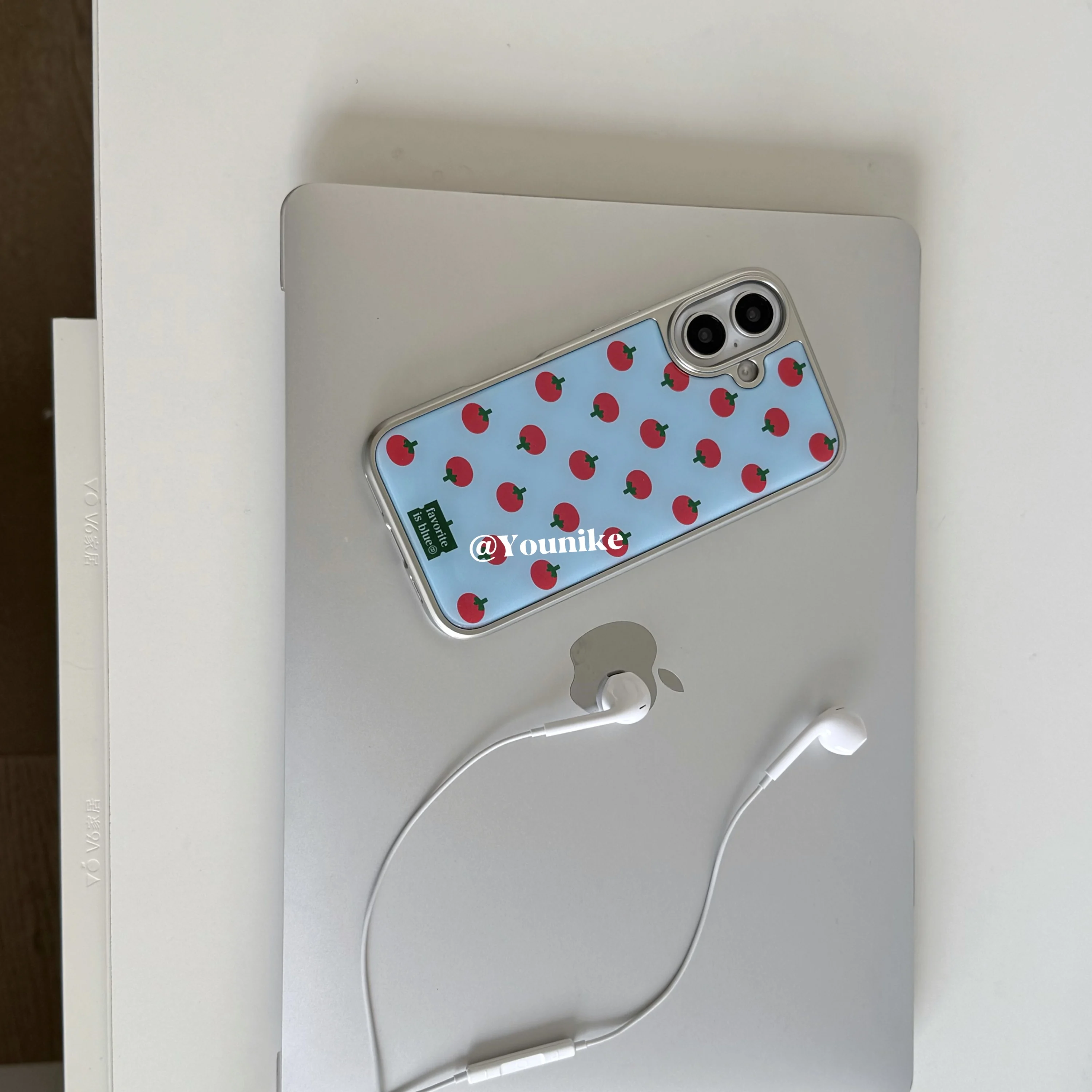 Ins Korean Full Screen Totatoes Summer Blue Phone Case For iPhone 17 16 15 14 13 12 11 Pro MAX 16E XS MAX 7 8 14 Plus Y2K Cover