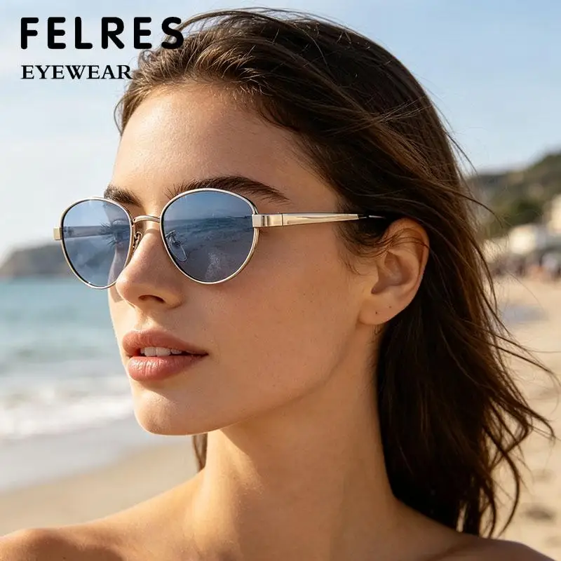 Metal Oval Prescription Myopia Sunglasses Men Women Fashion Negative Diopter Shade Driving Nearsighted Eyewear Customize Lens