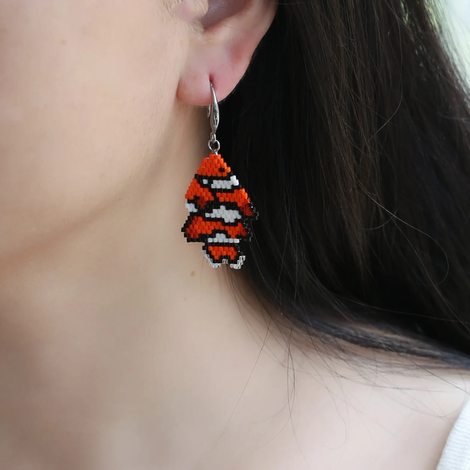 ZGMXR Rice bead earrings Colorful Fish Pattern Geometry Hand weaving Alloy Woman Fashion Bohemia Simple Beaded earrings