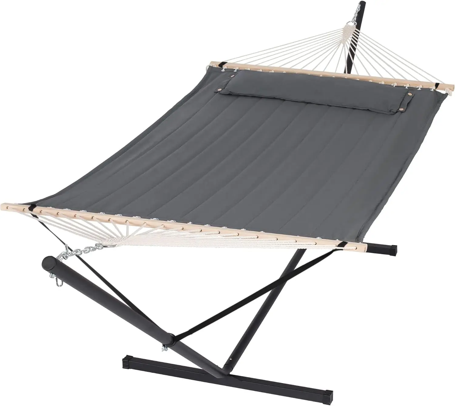 

2 Person Hammock with Stand, Heavy Duty Portable Hammocks, 475 lbs Capacity, Dark Grey