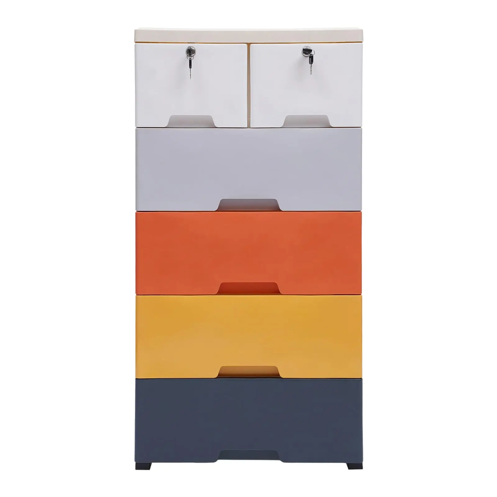 

Plastic Drawers Dresser for Bedroom Locked Storage Cabinet with 6 Drawers Chest of Drawers for Playroom Craft Organizers and Sto