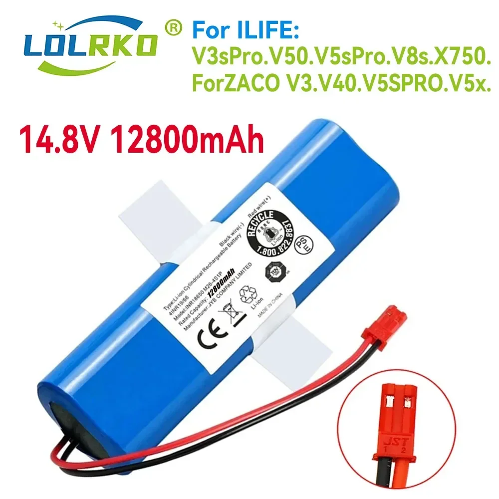 

Genuine 14.8V 12800mAh 18650 Lithium Battery For ILIFE V3s Pro, V50, V5s Pro, V8s, X750 Robot Vacuum Cleaner Battery