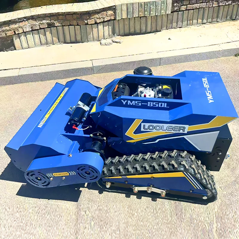 Maßgeschneiderter ferngesteuerter All-Terrain-Rasenmäherroboter vom Raupentyp, geeignet für verschiedene Terrassen und Gartenlandwirtschaft