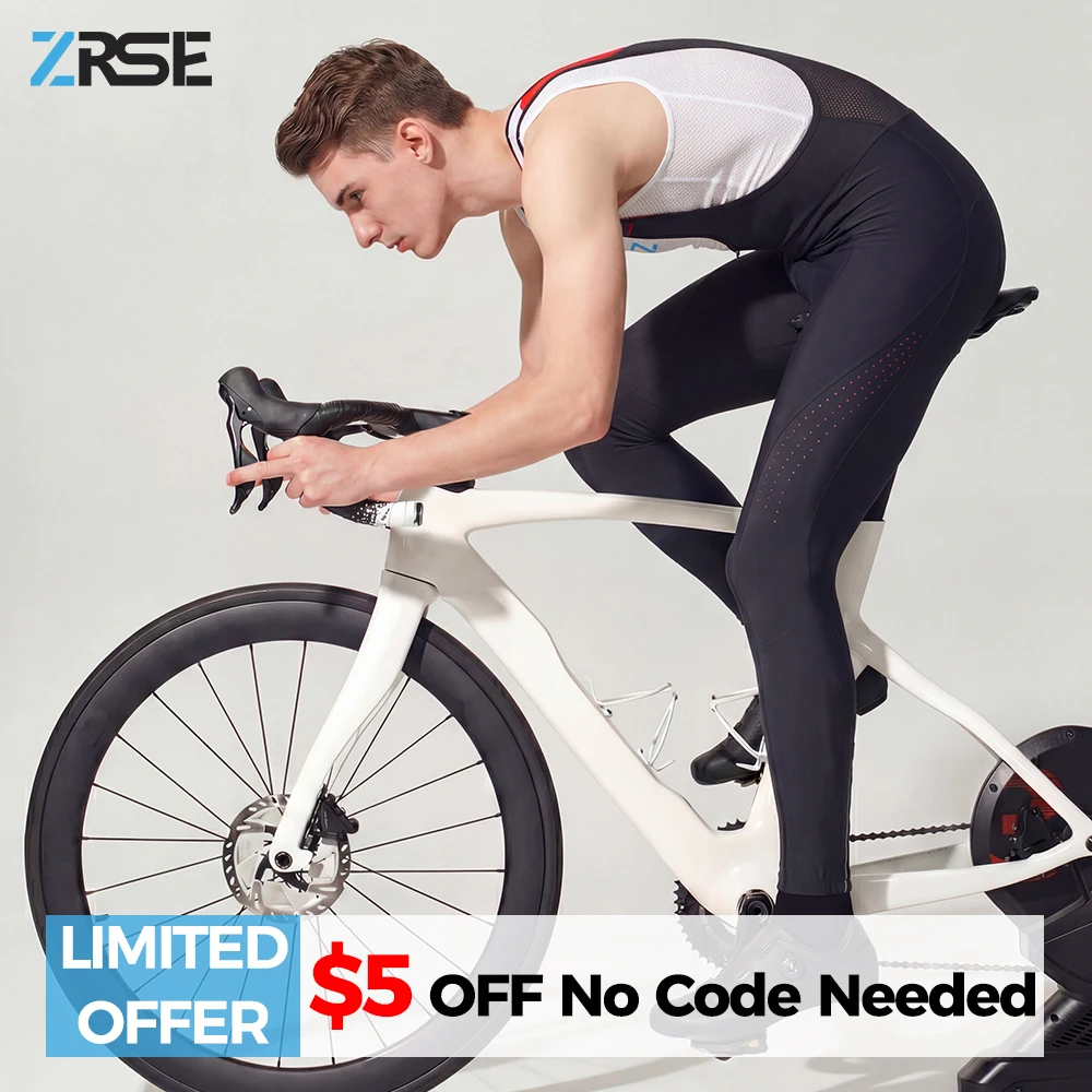 

ZRSE Winter Thermal Fleece 10H Cycling Bib Pants Mountain Bike Zipper Cycling Bicycle Clothing Tights Pro Team Padded MTB Bike