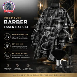 Professional Barber's Tools 3/8-Piece Set Hair Cutting Cape Neck Duster Hair Brush–Premium Salon Haircut Styling Accessories