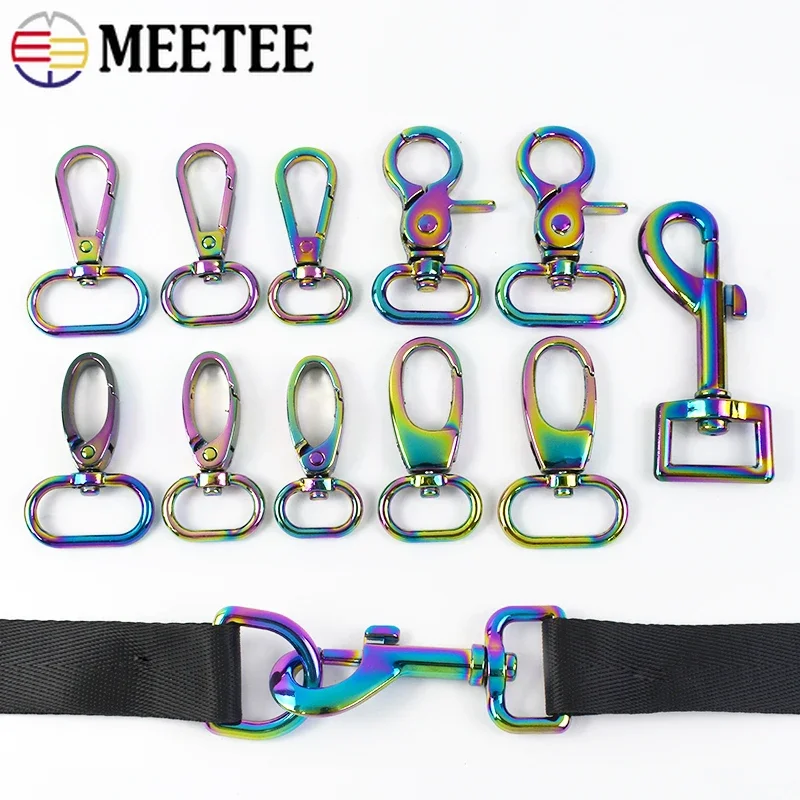 5/10Pcs 16-25mm Rainbow Metal Swivel Lobster Buckles Webbing Spring Trigger Snap Clip Clasp Bag Strap Connect Hook Accessories