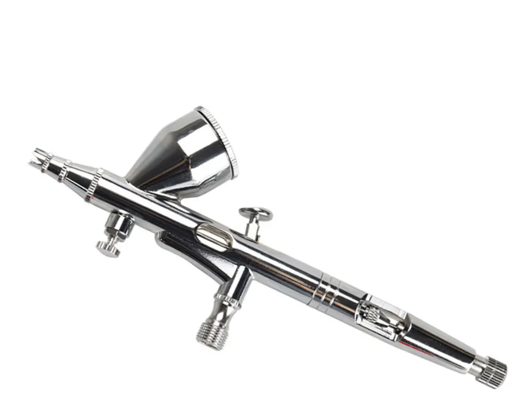 Dual Action External Control Airbrush Kit, 3 Different Nozzle Calibers, for Handmade Model Coloring, Tattoo & Cosmetic Art