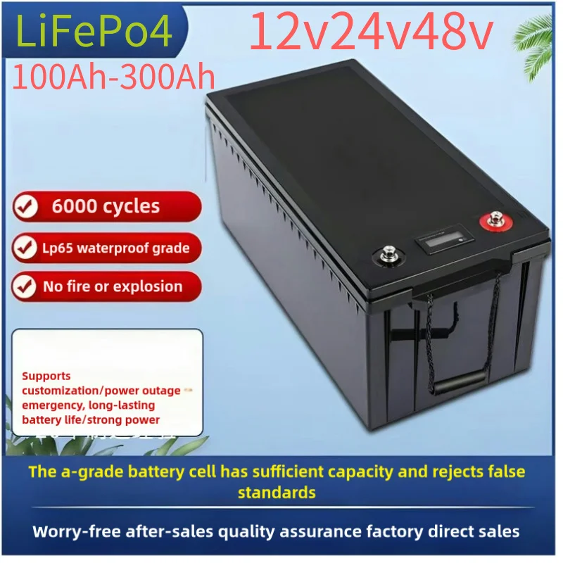 

LiFePo4 Аккумулятор 12 В 24 В 48 В Размеры 100 Ач 200 Ач 280 Ач 300 Ач 400 Ач для инвертора солнечной лодки Гольф-кара - литий-железо-фосфатный