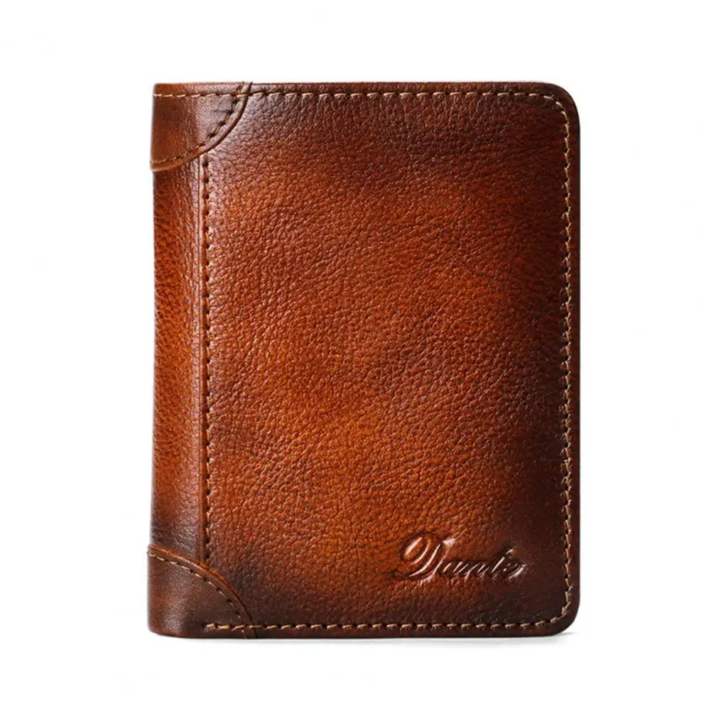 

Faux Leather Small Wallet Men Vintage Anti-theft Trifold Credit Card RFID Blocking Short Wallet for Men Gift