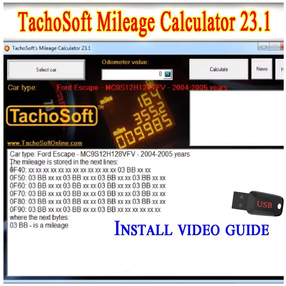 

TachoSoft Mileage Calculator 23.1 Counter Calculation Software V23.1 with License Digital Odometer Calculators software tools