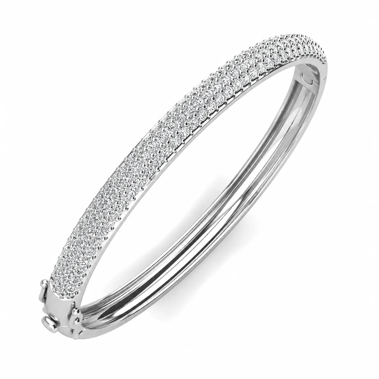Three-Row Cuff Bangles Embellished with Swarovski Crystals for Women Trendy Brass Circular Classic Bracelet Female Jewelry Gift