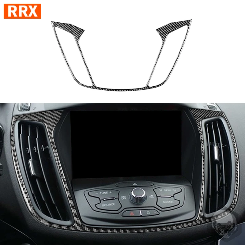 

For Ford Escape/Kuga 2013-2016 Central Navigation Display Air Outlet Cover Trim Real Carbon Fiber Car Interior Accessories