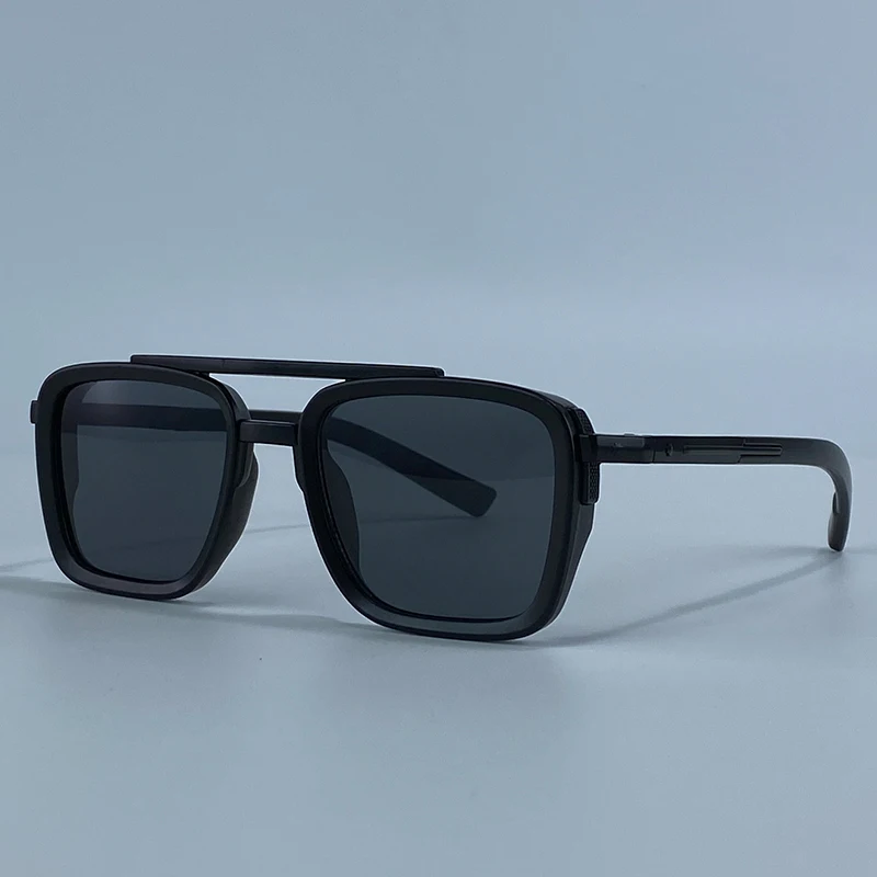 2026 Polarisierte Übergroße Quadratische Sonnenbrille für Damen Luxus Designer Doppelbrücken Y2K Mode Fahrbrille für Damen Retro Shades – Detail 9
