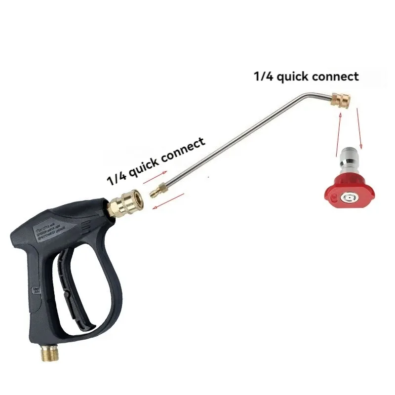 Stainless Steel High Pressure Water Gun Extension Rod, 1/4