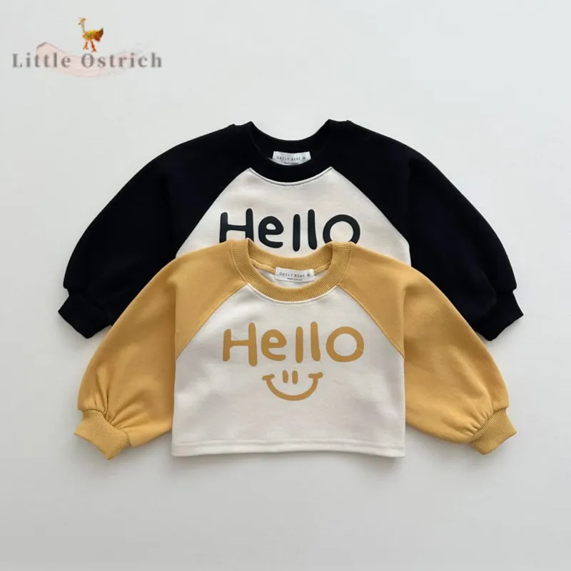 

Newborn Baby Girl Boy Cotton Hoodie Spring Infant Toddler Child Long Sleeve Sweatshirt Casual Letter Pullover Baby Clothes 9M-5Y