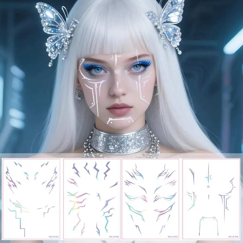 

1Sheet Sparkling Butterfly Face Gems Dazzling Rhinestone Makeup Stickers Eye & Facial Accents Purple & Blue for Stage-Ready K3I7