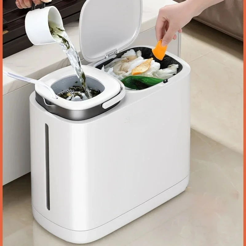 

Dry and Wet Separation Tea Waste Bins Office Tea Table Trash Can Household Kitchen Waste Water Trash Can Living Room Wastebasket